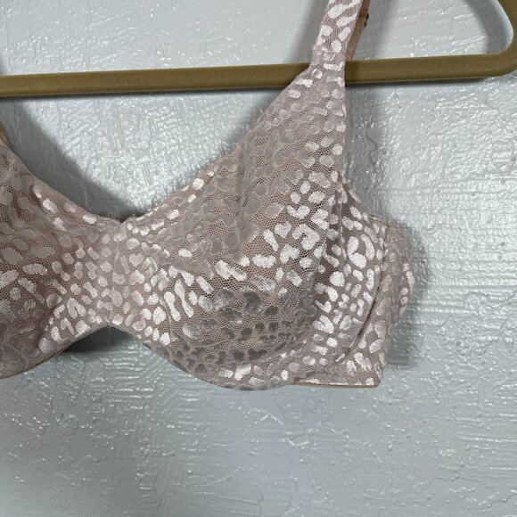 Soma Women 34D Bra Tan Minimizing Emma Underwire Back Closure Animal Jacquard - Picture 2 of 7